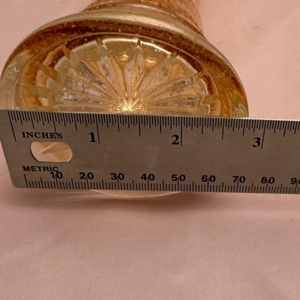 VTG Carnival Glass Swung Vase Marigold Iridescent Ribbed 12” - Picture 10 of 10